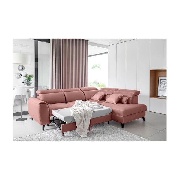 Roosa sametist lahtikäiv/sahtliga nurgadiivan (parem nurk/L-kujuline) Noble – ELTAP-image-4