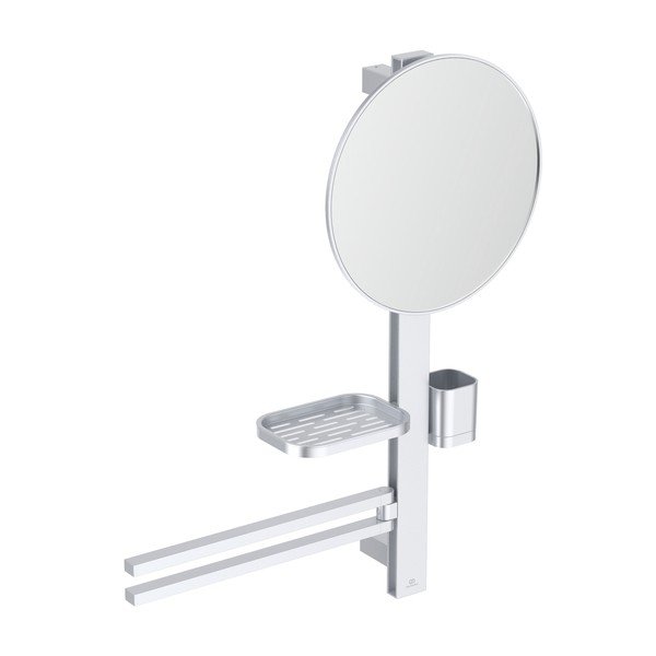 Seinapeegel riiuli ja riidepuuga ø 33 cm ALU+ – Ideal Standard-image-2
