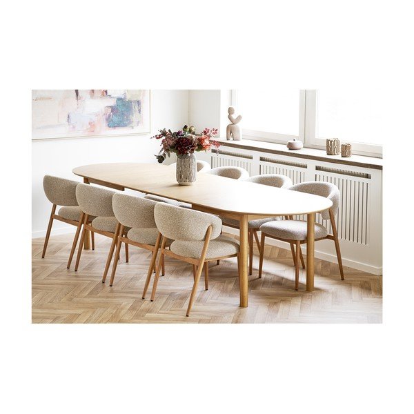 Pikendatav söögilaud tammepuust dekooriga lisapealse pealispinnaga Bundaberg - House Nordic-image-2