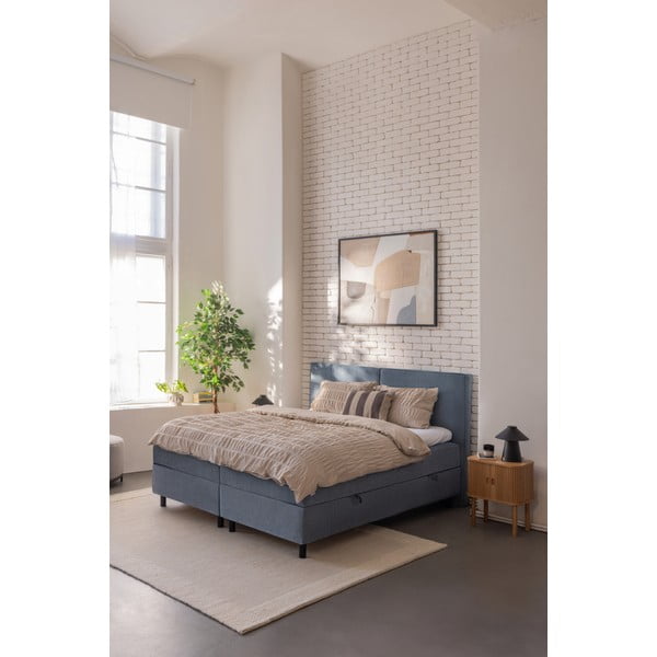 Sinine vedruvoodi koos panipaigaga 180x200cm Elva Bold - Bonami Selection-image-1