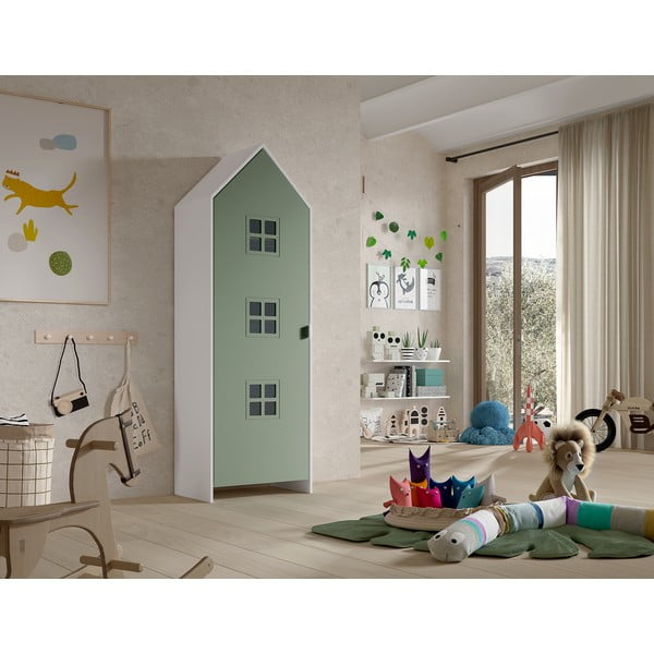 Roheline-valge laste riidekapp 37x172 cm Casami Bruges - Vipack-image-1