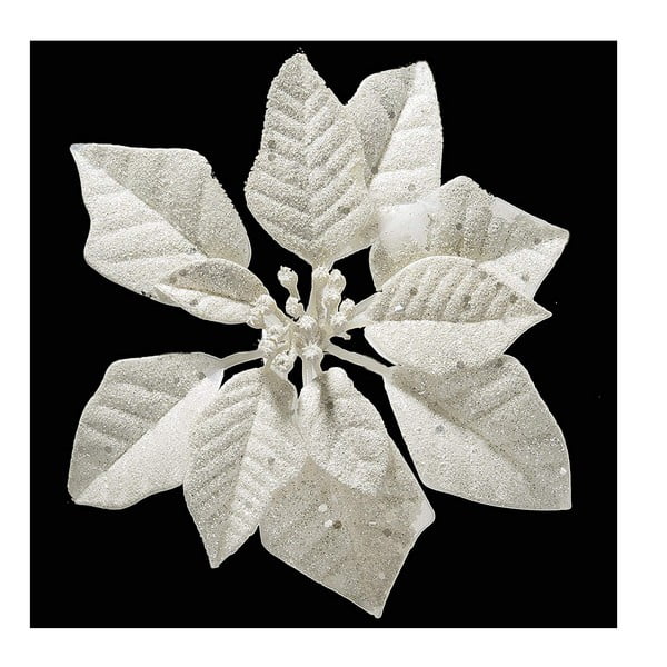 Vánoční plastová dekorace ve tvaru květu v béžové a stříbrné barvě DecoKing Nina