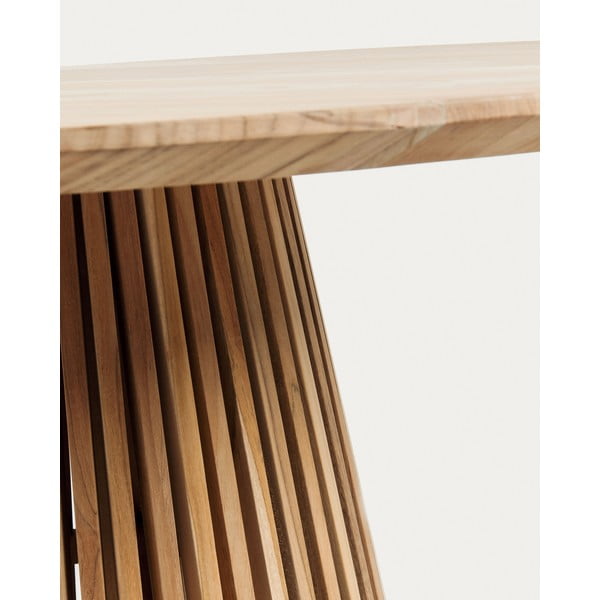 Ümmargune söögilaud tiigipuidust naturaalses värvitoonis ø 90 cm Jeanette - Kave Home-image-2
