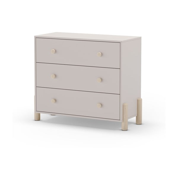 Kreem männipuidust madal laste kummut 90x80 cm Enola - Marckeric-image-2