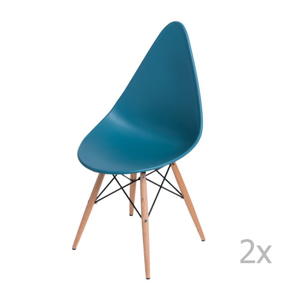 Sada 2 modrých židlí D2 Rush DWS