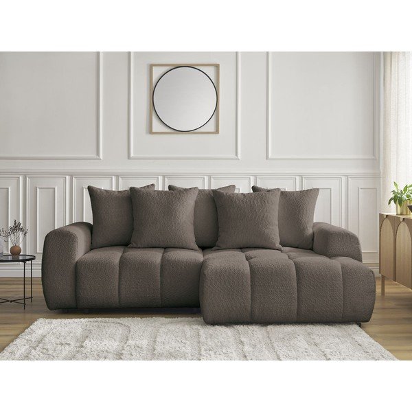 Pruun bukleekangast panipaigaga nurgadiivanvoodi (parem nurk) Roxelane - Bobochic Paris-image-1