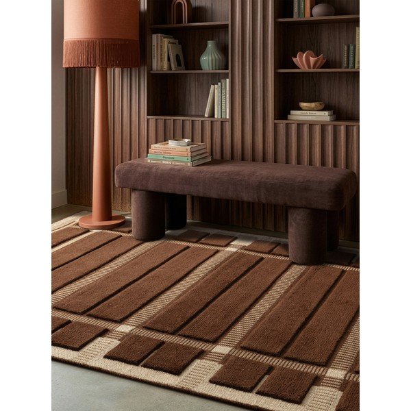 Pruun/beež käsitsi kootud villavaip 120x170 cm - Asiatic Carpets-image-1