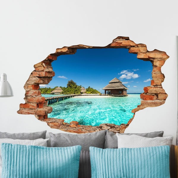 Samolepka Ambiance Beach Villas on Tropical Island, 60 x 90 cm