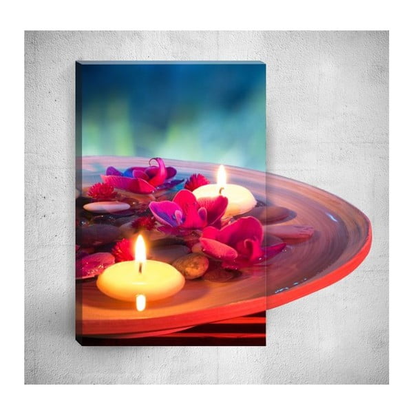Nástěnný 3D obraz Mosticx Candles With Flowers, 40 x 60 cm
