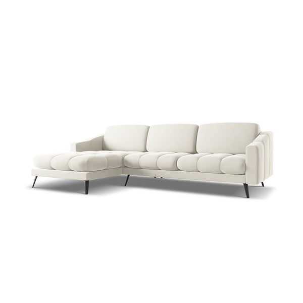 Kreemjas sametne nurgadiivan (vasakpoolne nurk) Nalu - Makamii-image-2