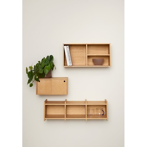 Tammepuidust riiul naturaalses värvitoonis 80 cm Focal - Hübsch-image-2