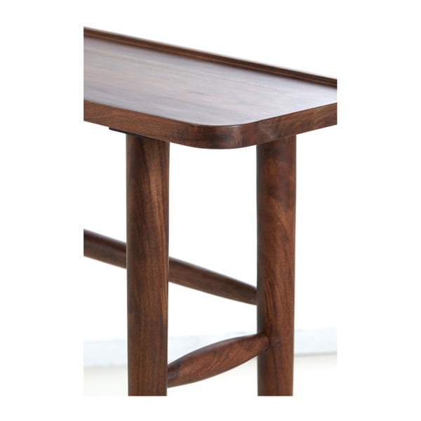 Pruun akaatsia täispuidust konsoollaud 30x120 cm Qiano - Light & Living-image-4