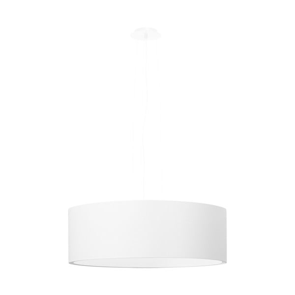 Valge rippvalgusti klaasist-tekstiilist varjuga ø 45 cm Paktor - Nice Lamps