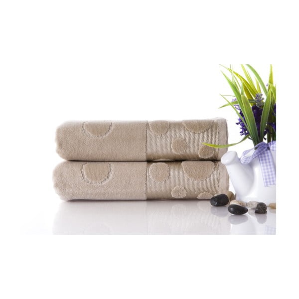 Set dvou ručníků Tropical Beige, 50x90 cm