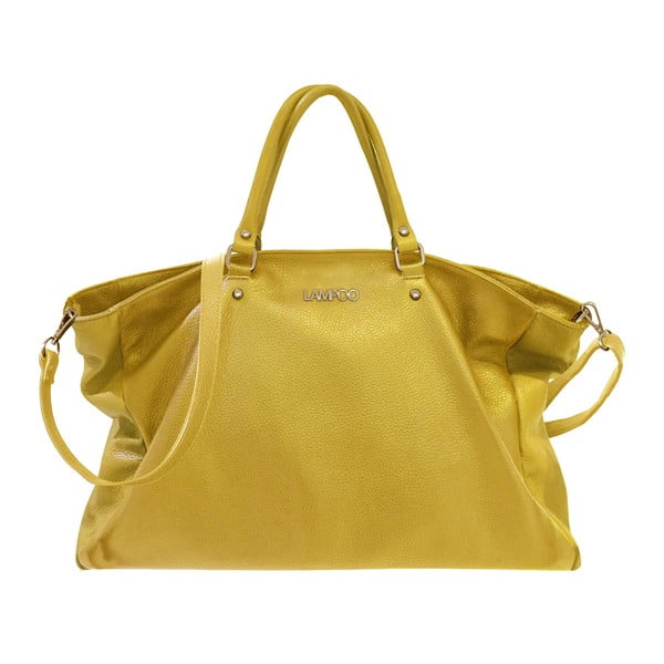 Žlutá kožená kabelka Lampoo Panto
