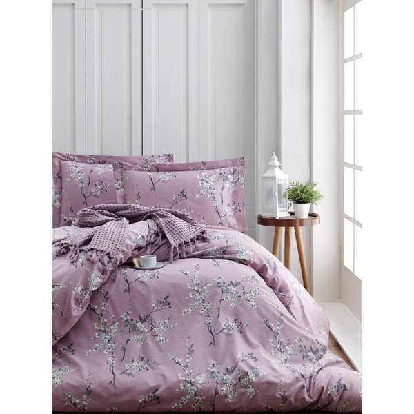 Roosa voodipesu kaheinimesevoodile Renforcé puuvillast 240x220 cm Chicory - Mijolnir-image-1