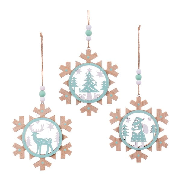 Rippuvad jõulukaunistused 3-st komplektis Snowflake - Casa Selección