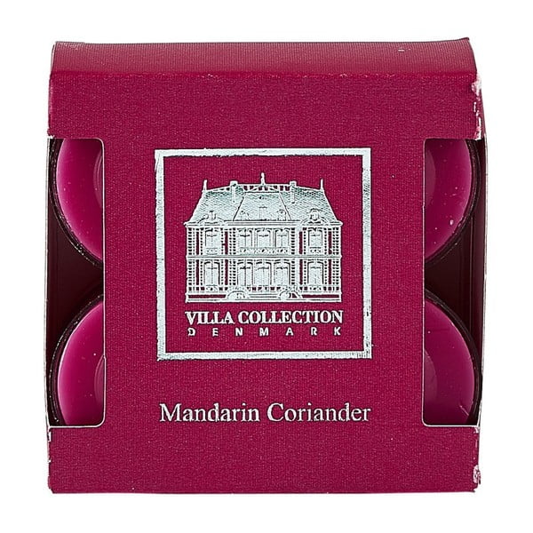 Sada 8 čajových svíček s vůní koriandru a mandarínu Villa Collection