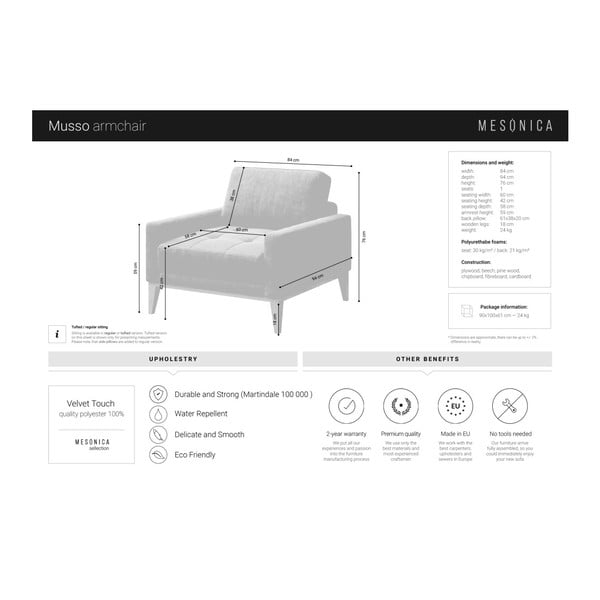 Sinine sametist tugitool Musso - MESONICA-image-4