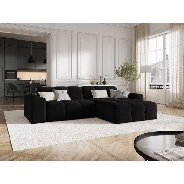 Must sametne nurgadiivan (paremas nurgas) Kendal - Micadoni Home-image-1