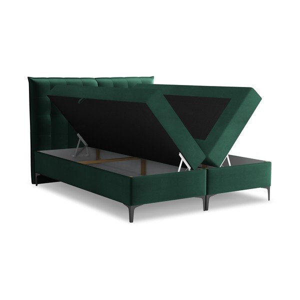 Tumeroheline boxspring voodi panipaigaga 160x200 cm Mikana – Makamii-image-1