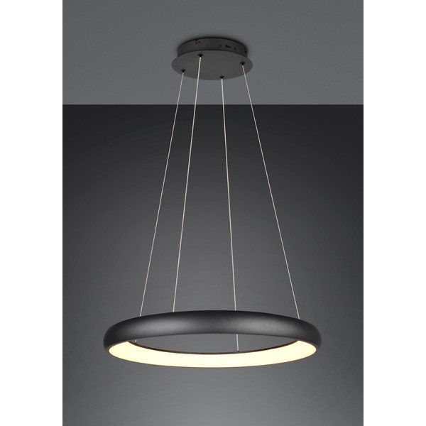 Must LED-dimmerdatav rippvalgusti metallist varjuga ø 75 cm Cardona - Trio-image-1