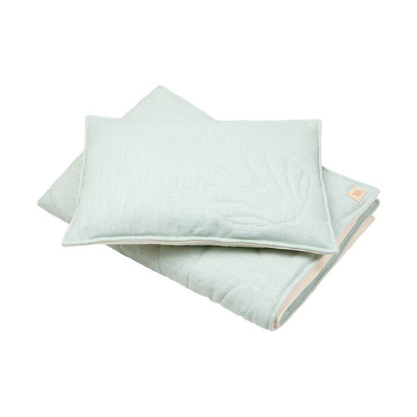 Roheline linasest riidest võrevoodi komplekt Mint - Moi Mili-image-2