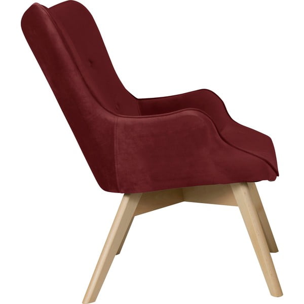 Punane sametist tugitool Niko - Ropez-image-3