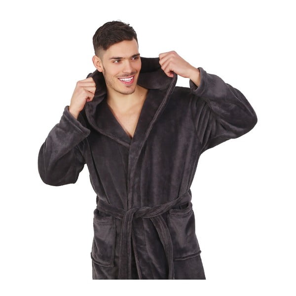 Tumehall unisex mikrokiust hommikumantel , suurus M Robby - DecoKing-image-4