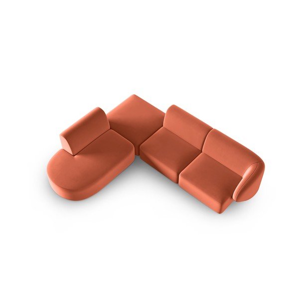 Roosa sametist nurgadiivan (vasak nurk/"L"-kujuline) Paolo - Milo Casa-image-1