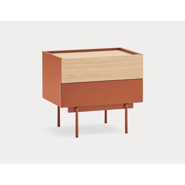 Tellise-puiduvärvi tammedekooriga öökapp Otto - Teulat-image-1