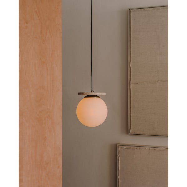 Valge rippvalgusti klaasist varjuga ø 20 cm Malachi - Kave Home-image-1