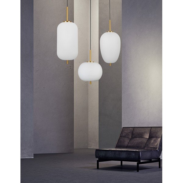 Valge/messingvärvi klaasist ripplamp ø 27 cm Lato - Nova Luce-image-3