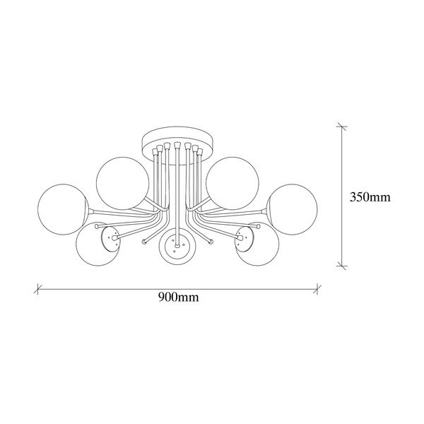 Valge-kuldne laevalgusti klaasist varjuga ø 15 cm Daisy - Opviq lights-image-4