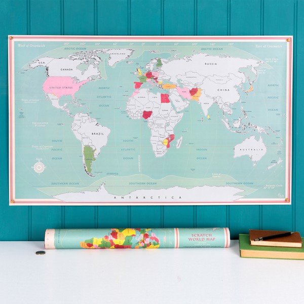 Kraabitav kaart 87x52 cm World Map - Rex London-image-1