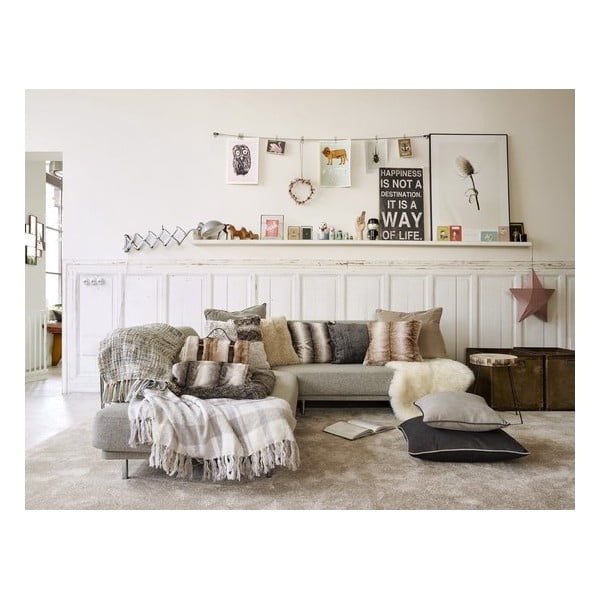 Pruun ruuduline nahkrihmaga , 130 x 180 cm Wolf - Tiseco Home Studio-image-1