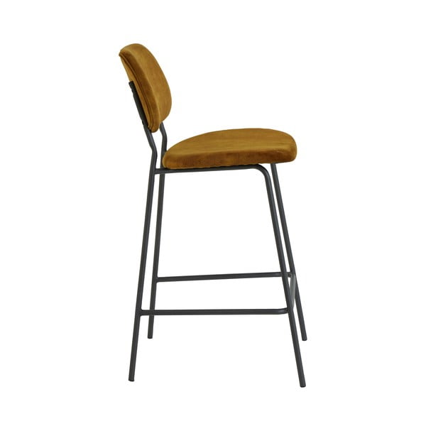 Sametist baaritooli sinepist 92 cm Emma - Light & Living-image-2