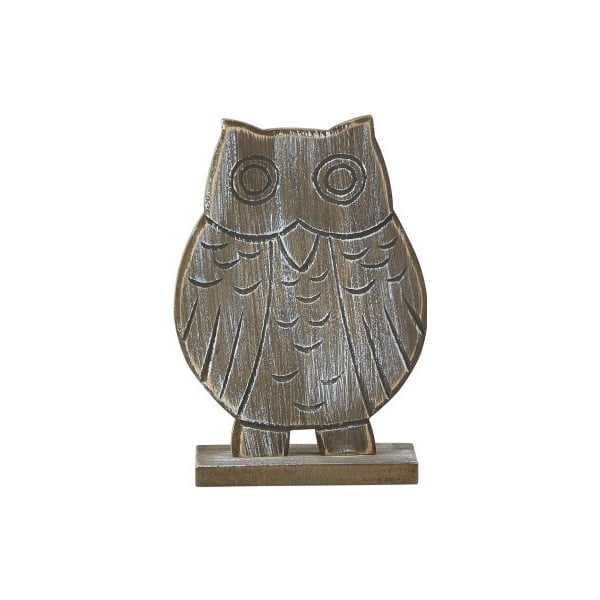 Dřevěná dekorační figurka KJ Collection Owl, 11,5 x 16,5 cm