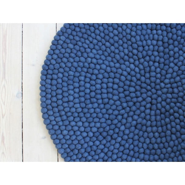 Sinine pallivillane vaip , ⌀ 120 cm Ball Rugs - Wooldot
