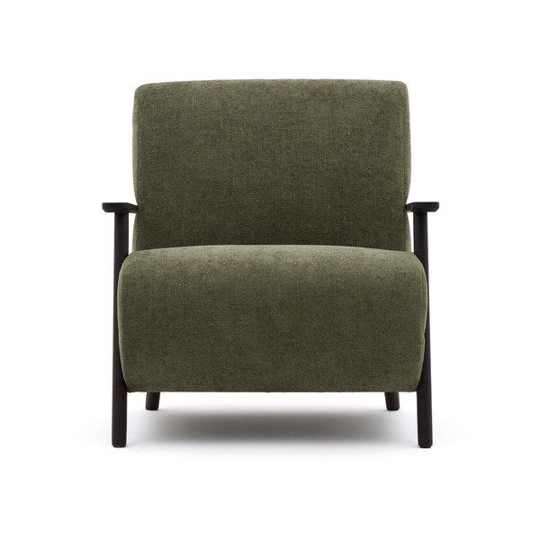 Roheline šenillist tugitool Meghan - Kave Home-image-1