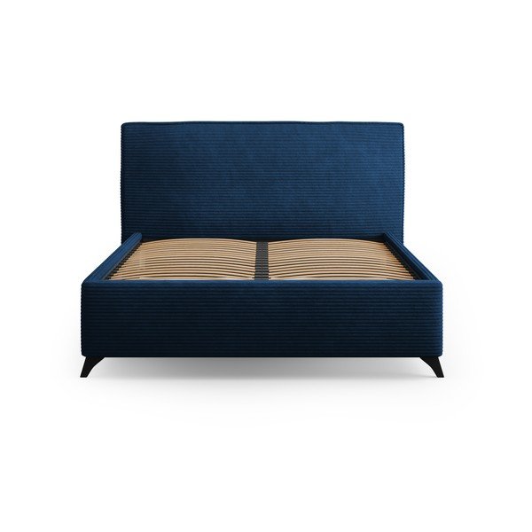 Tumesinine polsterdatud kaheinimesevoodi koos panipaiga ja voodipõhjaga 160x200 cm Malou - Milo Casa-image-2