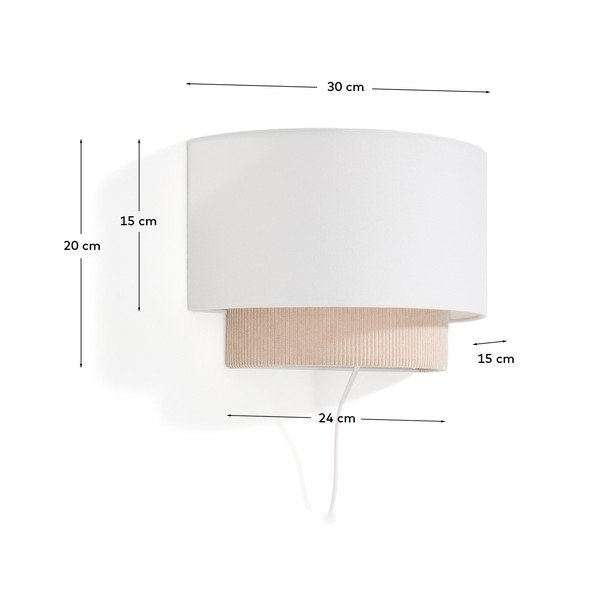 Beež lastelamp tekstiilist varjuga Bianella - Kave Home-image-4