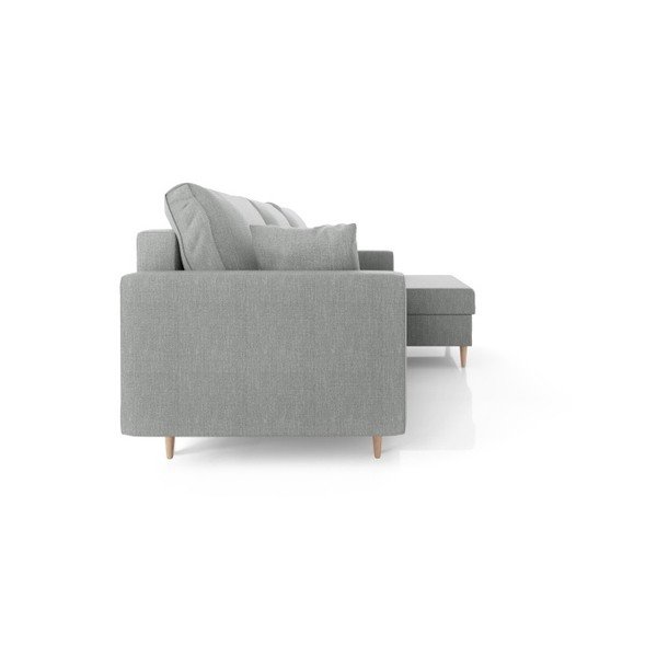 Šedá rozkládací pohovka s úložným prostorem Mazzini Sofas Aubrieta, pravý roh-image-4