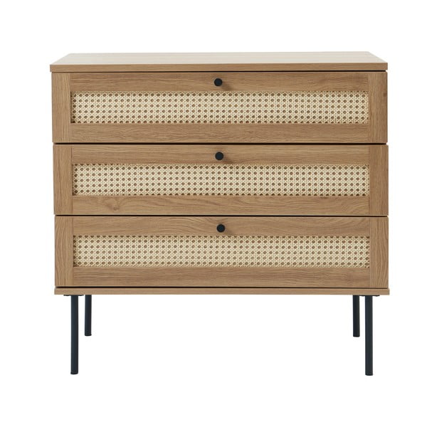 Tammespooniga madal kummut 80x75 cm Pensacola - Unique Furniture