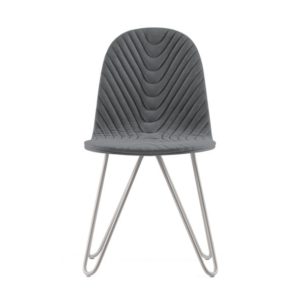 Tmavě šedá židle s kovovými nohami Iker Mannequin X Wave