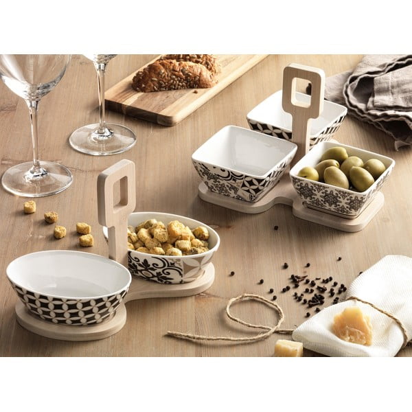 3 portselanist kausside komplekt bambustaldrikuga Alhambra - Brandani-image-1