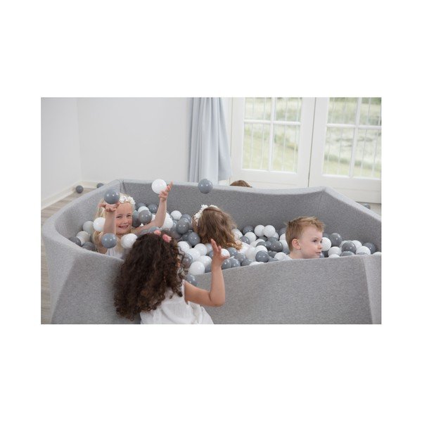 Světle šedý hranatý dětský bazének s 500 balónky Misioo, 110 x 50 cm-image-2