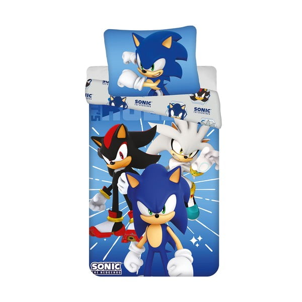 Sinine mikrokiust laste ühekohaline voodipesukomplekt 140x200 cm Sonic – Jerry Fabrics