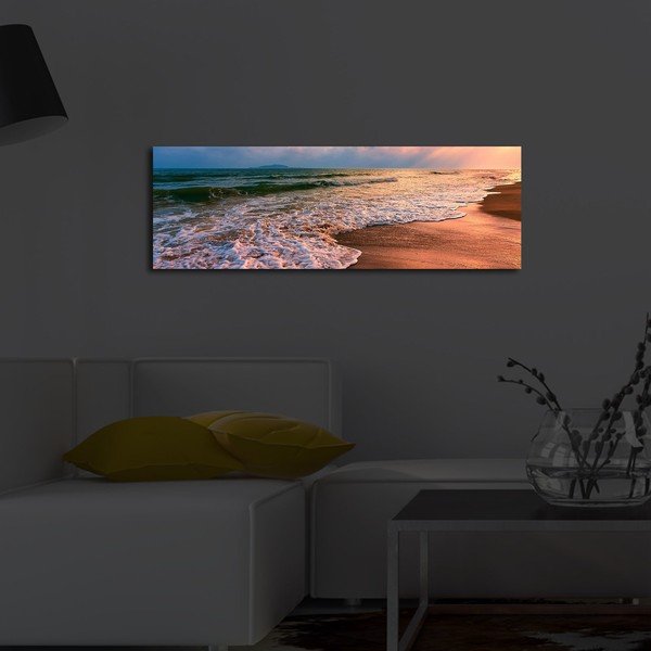 Tagantjärele valgustatud maal Rannas, 90 x 30 cm - Wallity-image-1