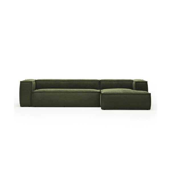 Roheline velvetist nurgadiivan (parem nurk) Blok - Kave Home